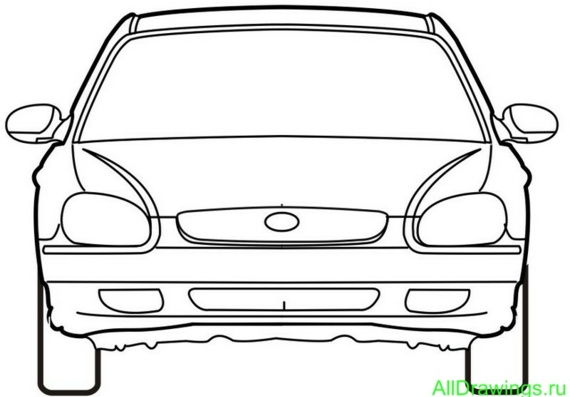Hyundai Sonata (1999) (Hyundai Sonata (1999)) are drawings of the car
